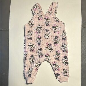 Disney Baby Pink Minnie Mouse Overalls Size 3/6M